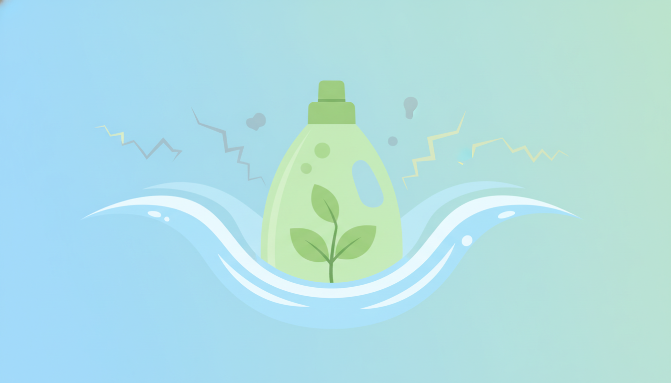 Illustration vectorielle d'un produit d'entretien écologique au Maroc, mettant en évidence des ingrédients naturels et un impact environnemental réduit.